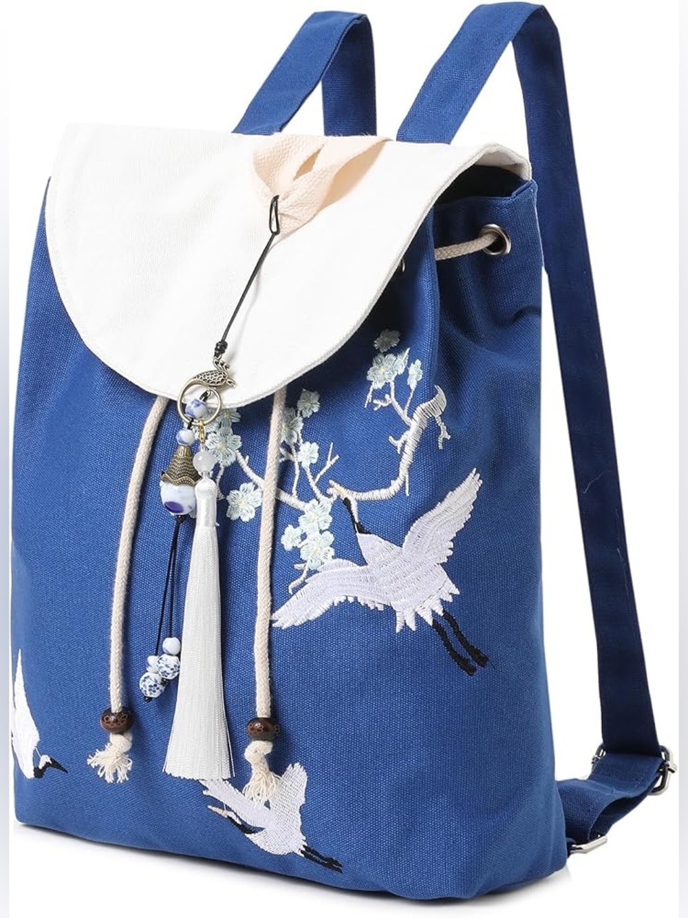 MAEXY Embroidered Canvas Crane Backpack